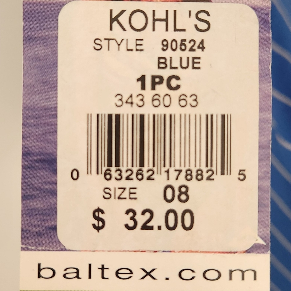 NWT Baltex by Body ID Light blue and white striped swim tankini. Size 7/8. - Picture 4 of 4